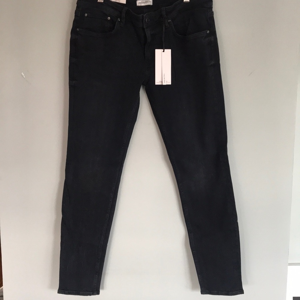 Zara Premium Denim Collection Black Skinny Jeans